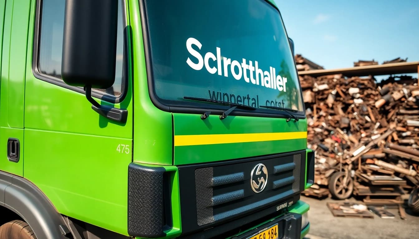 Efficient Schrotthändler Wuppertal service collecting various scrap metals at a recycling site.