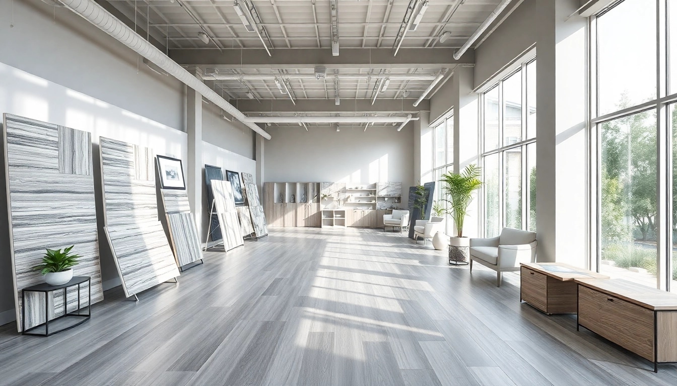 Browse diverse flooring options at flooring stores near me with engaging displays and inviting lighting.