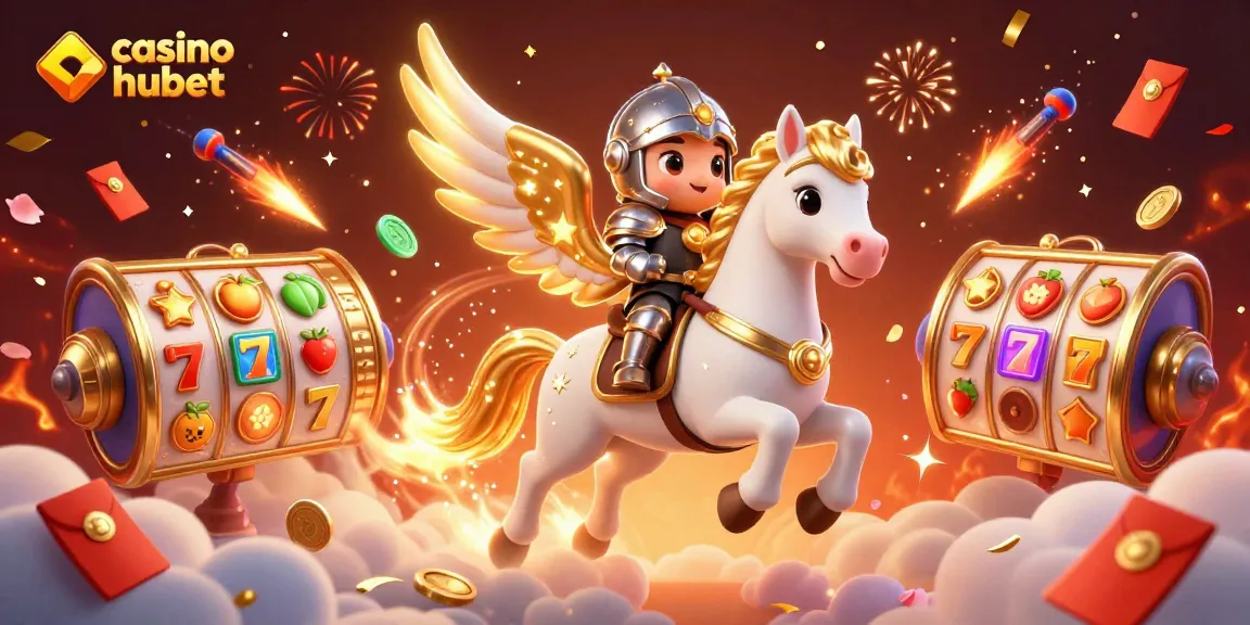Experience thrilling moments at casino hubet with a magical scene of winning jackpots and lucky symbols.