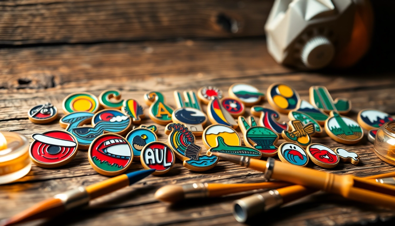 Eagerly explore our custom enamel pins collection showcasing unique designs and vibrant colors on display.