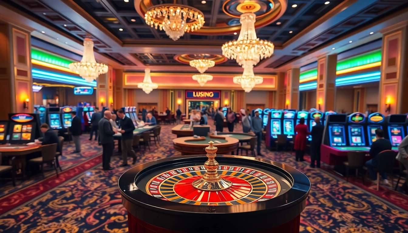 Login to the casino experience, engaging players at a vibrant roulette table.