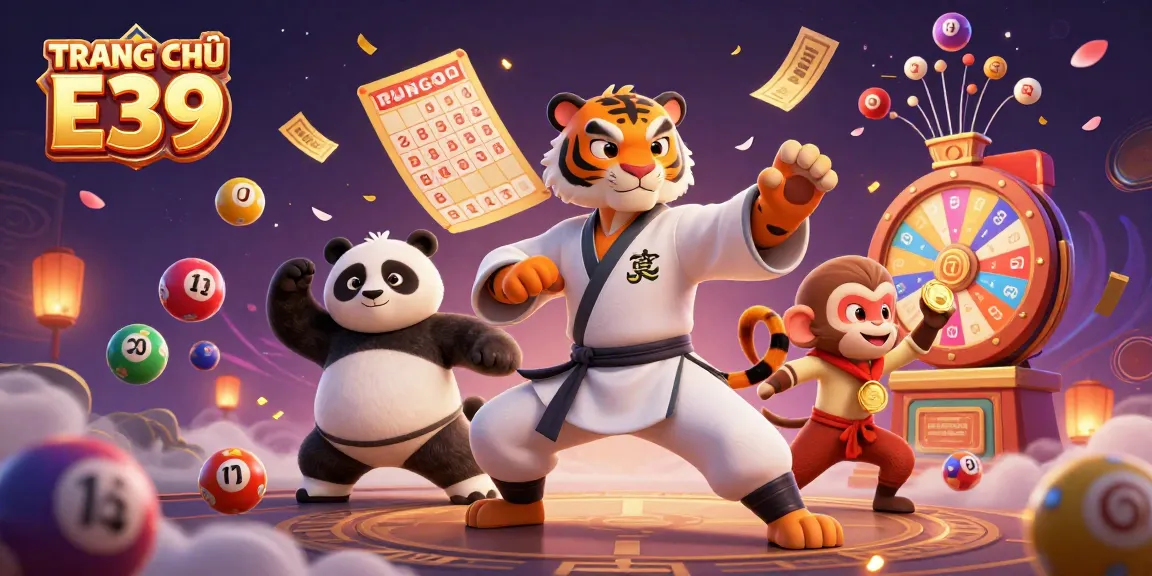 Experience thrilling gaming at TRANG CHỦ E39 with striking characters and dynamic elements in captivating illustration.