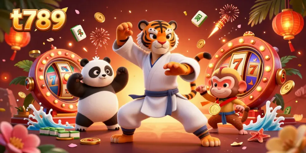 Engage in thrilling gameplay at t789 with vibrant characters and casino elements in action.