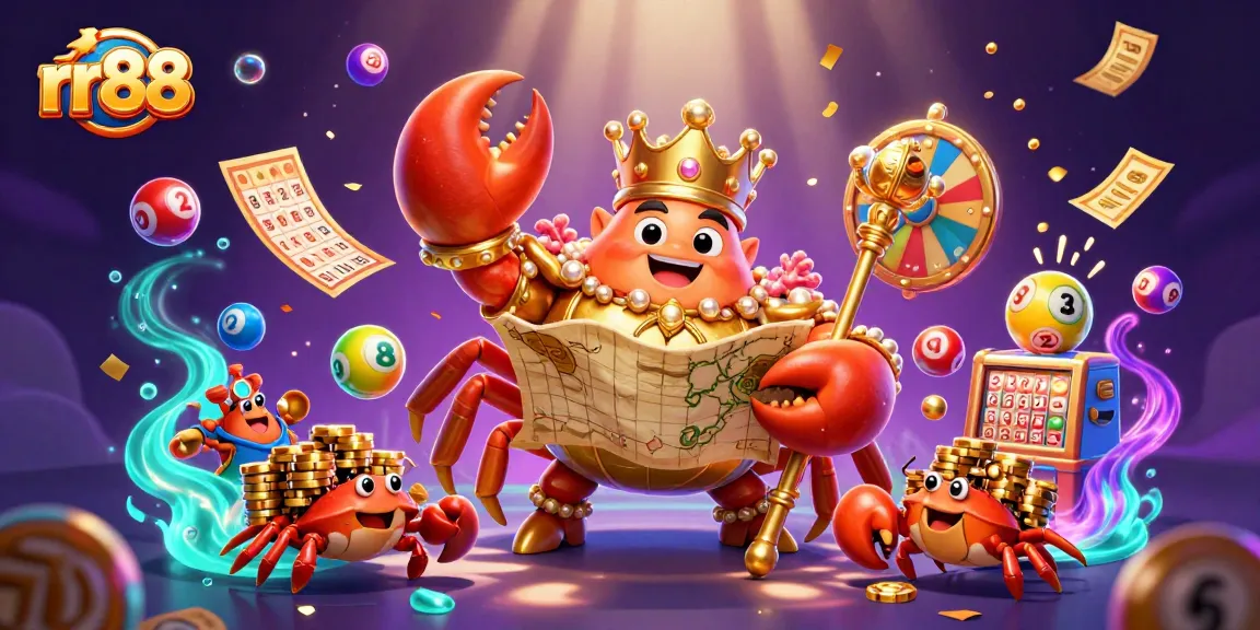 Experience thrilling games at rr88, with vibrant lottery balls and casino elements creating excitement.