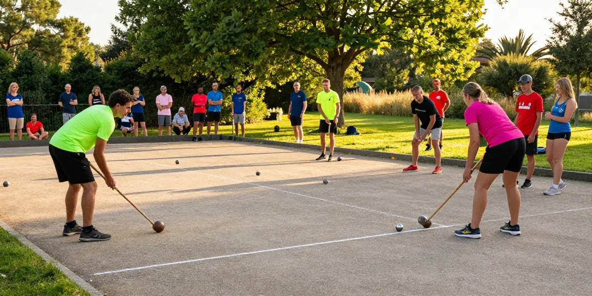 Exciting petanque match at fopikotabitung.org with diverse players enjoying the sport outdoors.