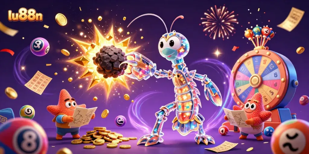 Engage with exciting games at lu88n, where a cartoon shrimp conquers an asteroid with treasures!
