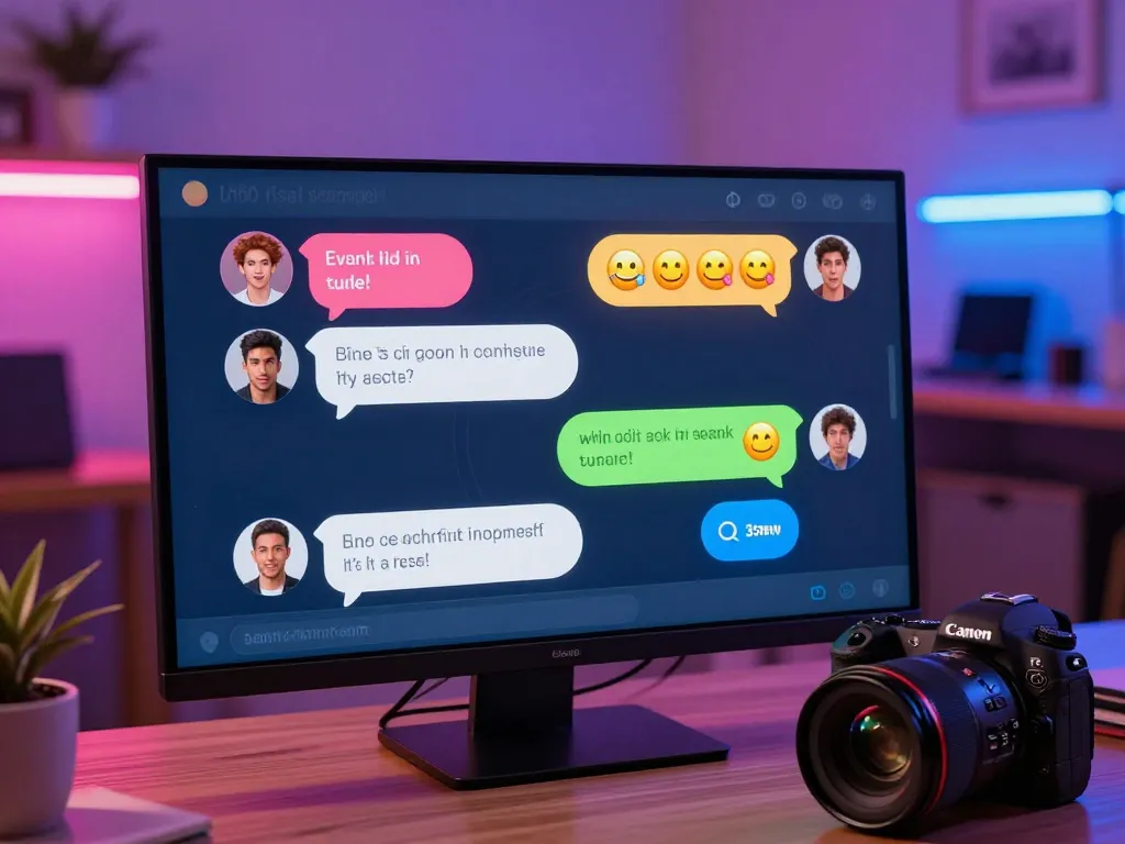 Engaging spicy chat interaction with vibrant character avatars in a dynamic digital environment.