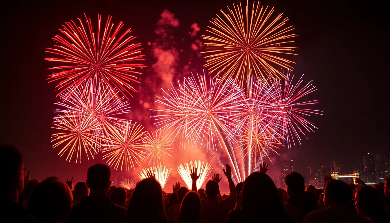 Experience breathtaking fireworks uk display illuminating the night sky with vibrant colors and joyful spectators.
