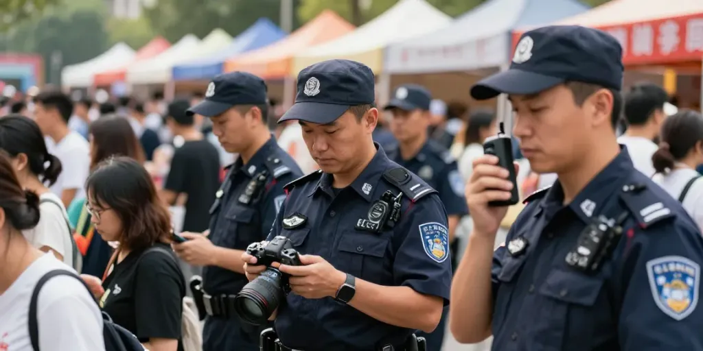 Security solutions at a local event with trusted providers ensuring safety for attendees.