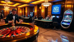 Experience the thrill of SpicyChat-style poker action with players at a vibrant casino table.