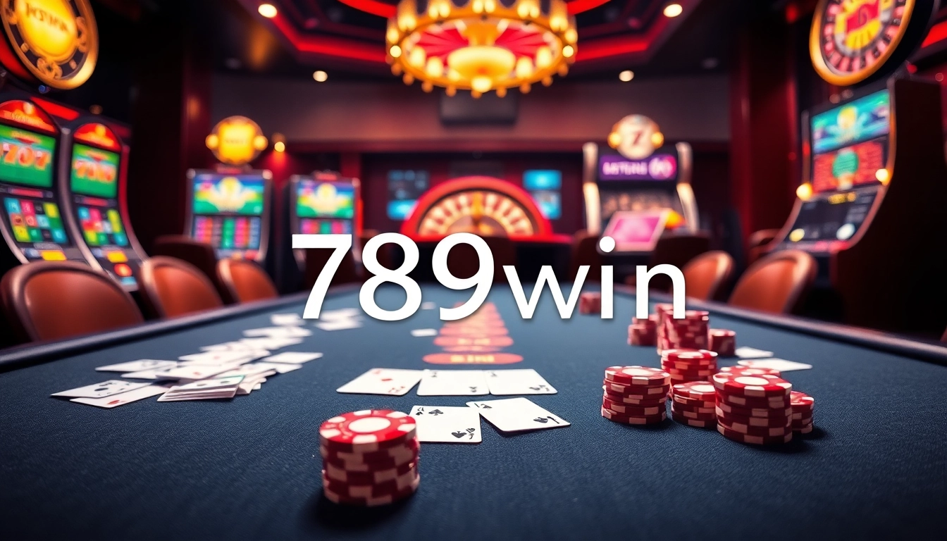 Engage with the excitement of gambling at 789win featuring vibrant slot machines and poker tables.
