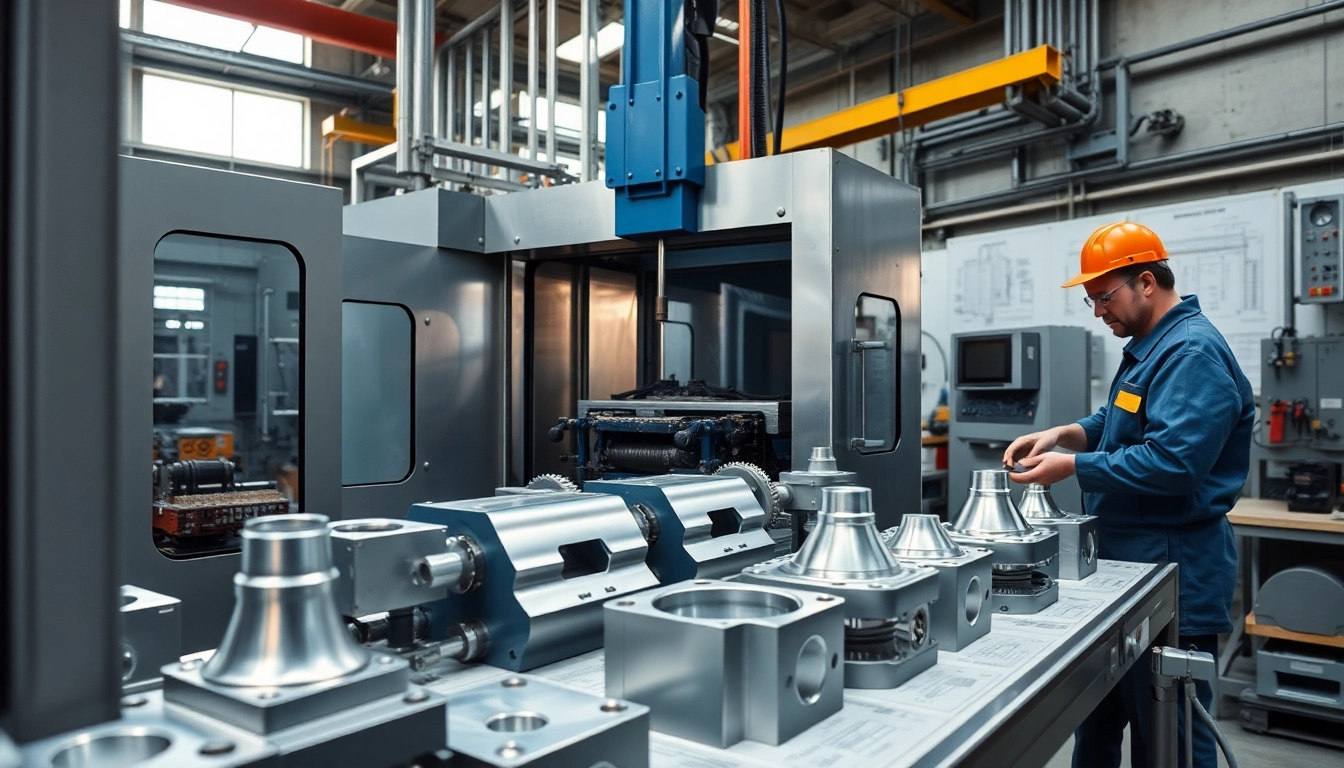 Aluminum die casting Malaysia in a high-tech manufacturing facility showcasing skilled workers and advanced machinery.