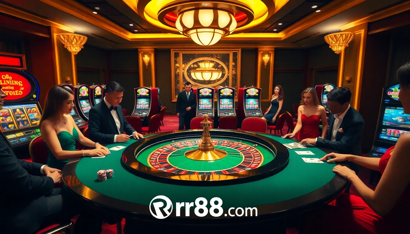 Experience the thrill of rr88.com with vibrant casino tables and exciting gaming moments.