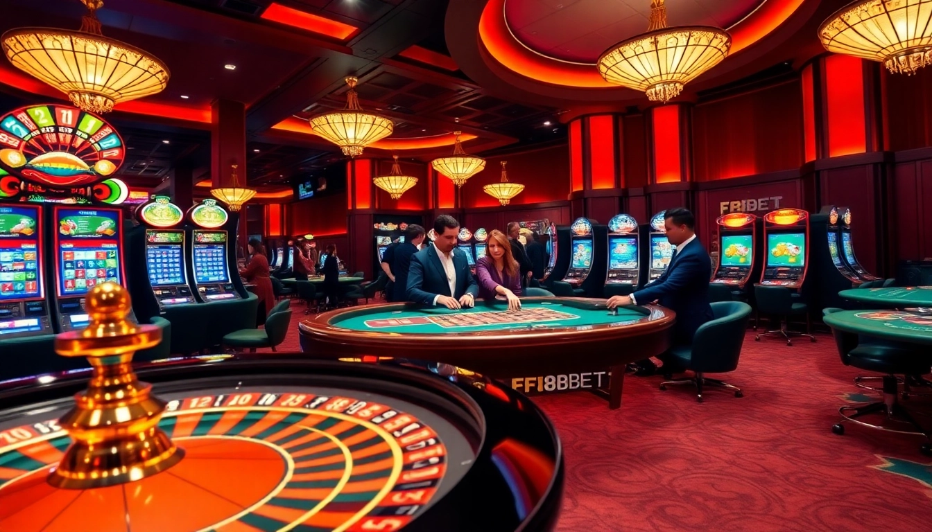 Experience thrilling gaming at F8BET with vibrant casino visuals featuring excitement and luxury.
