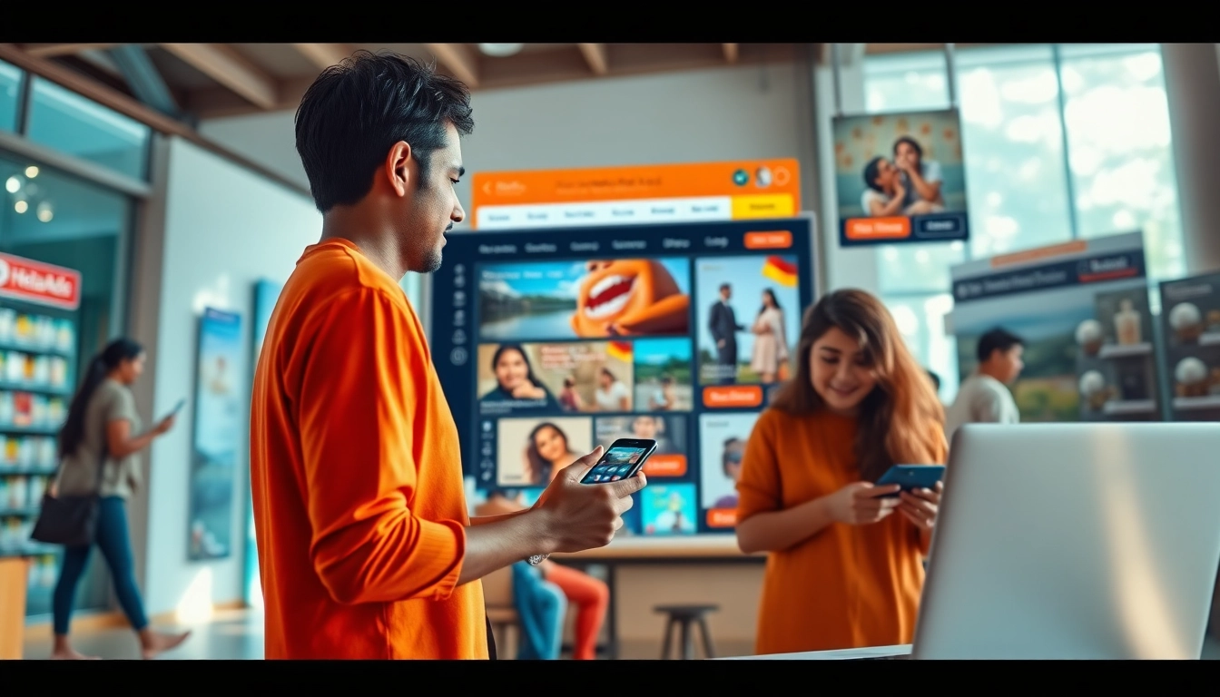 Hela Ads platform showcasing personal and spa advertisements in a vibrant online marketplace.