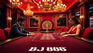 Experience the thrill of BJ 888 with professional gameplay at an elegant casino table.