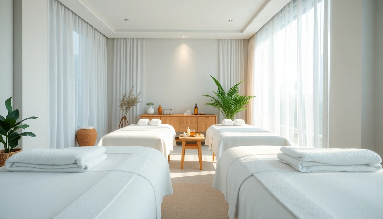 Spa Ads featuring a tranquil treatment room with soothing colors and relaxing decor, perfect for wellness promotions.