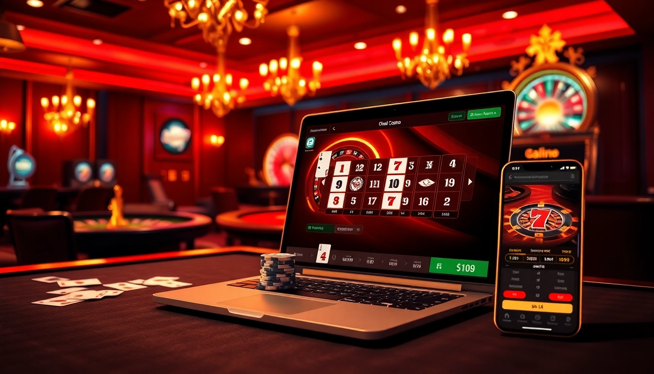 Experience the thrill of online gambling at https://lc88.it.com/ with vibrant casino tables and games emanating luxury.