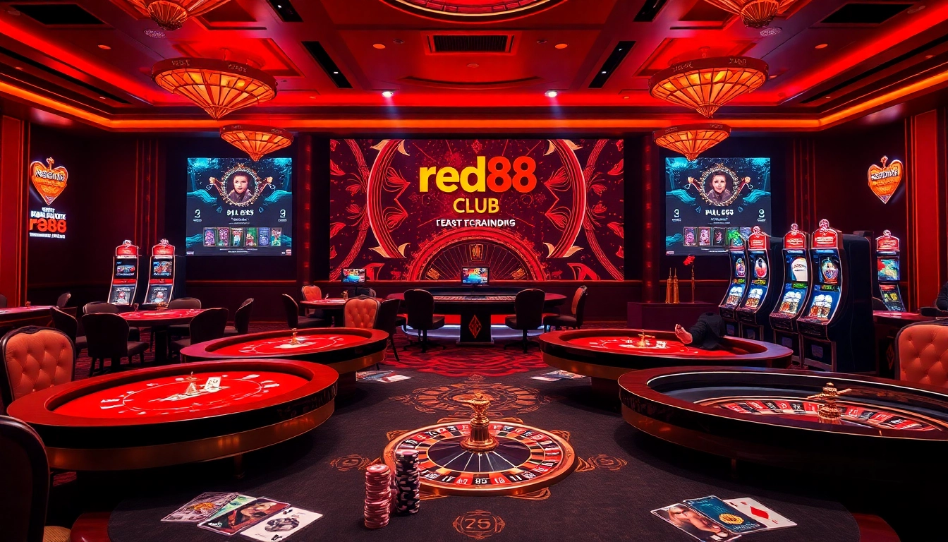 Experience the excitement of the red88 club with vibrant casino games and digital interfaces.