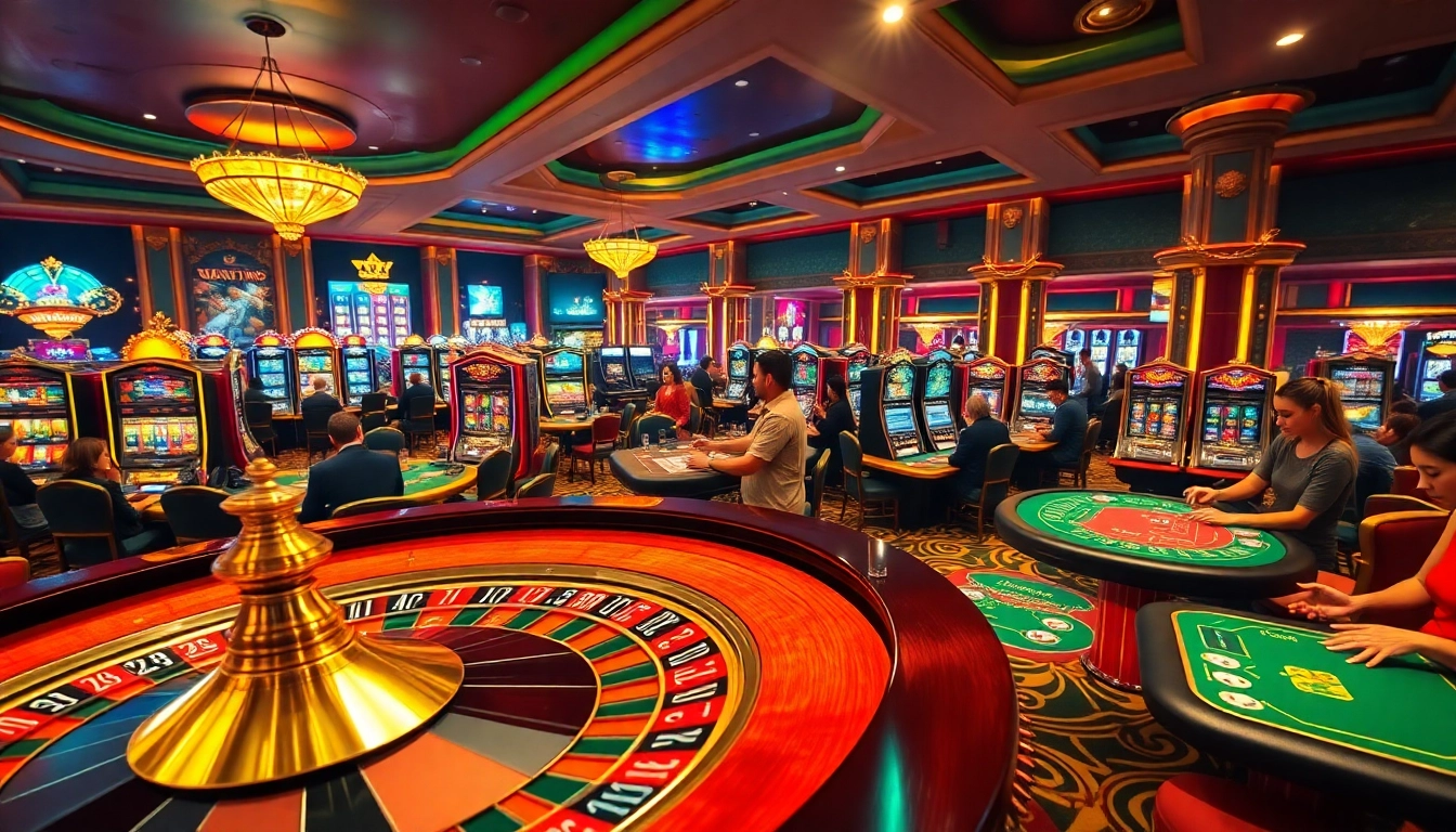 Experience thrilling gameplay at https://bet88b.us.com/ with elegant casino tables, excited players, and a shining roulette wheel.