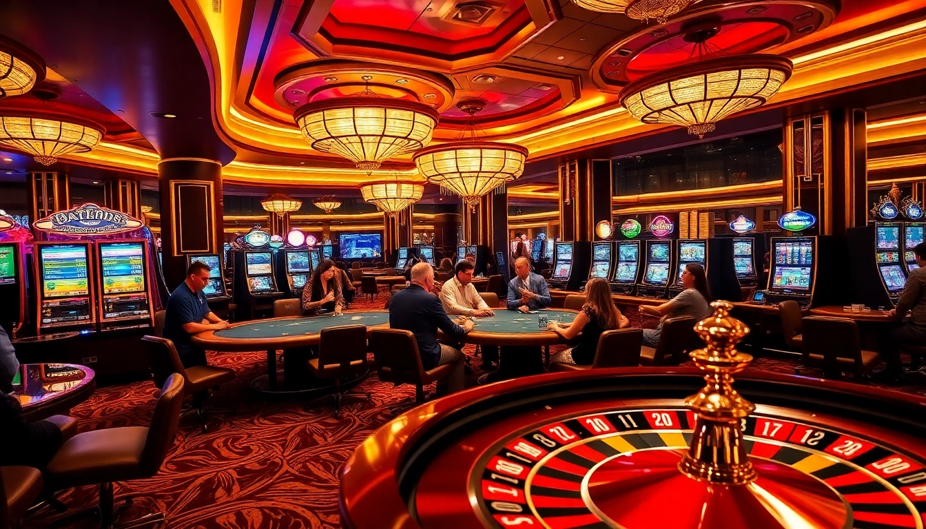 Experience the excitement of F168 in a vibrant casino scene with dynamic gaming tables and players.