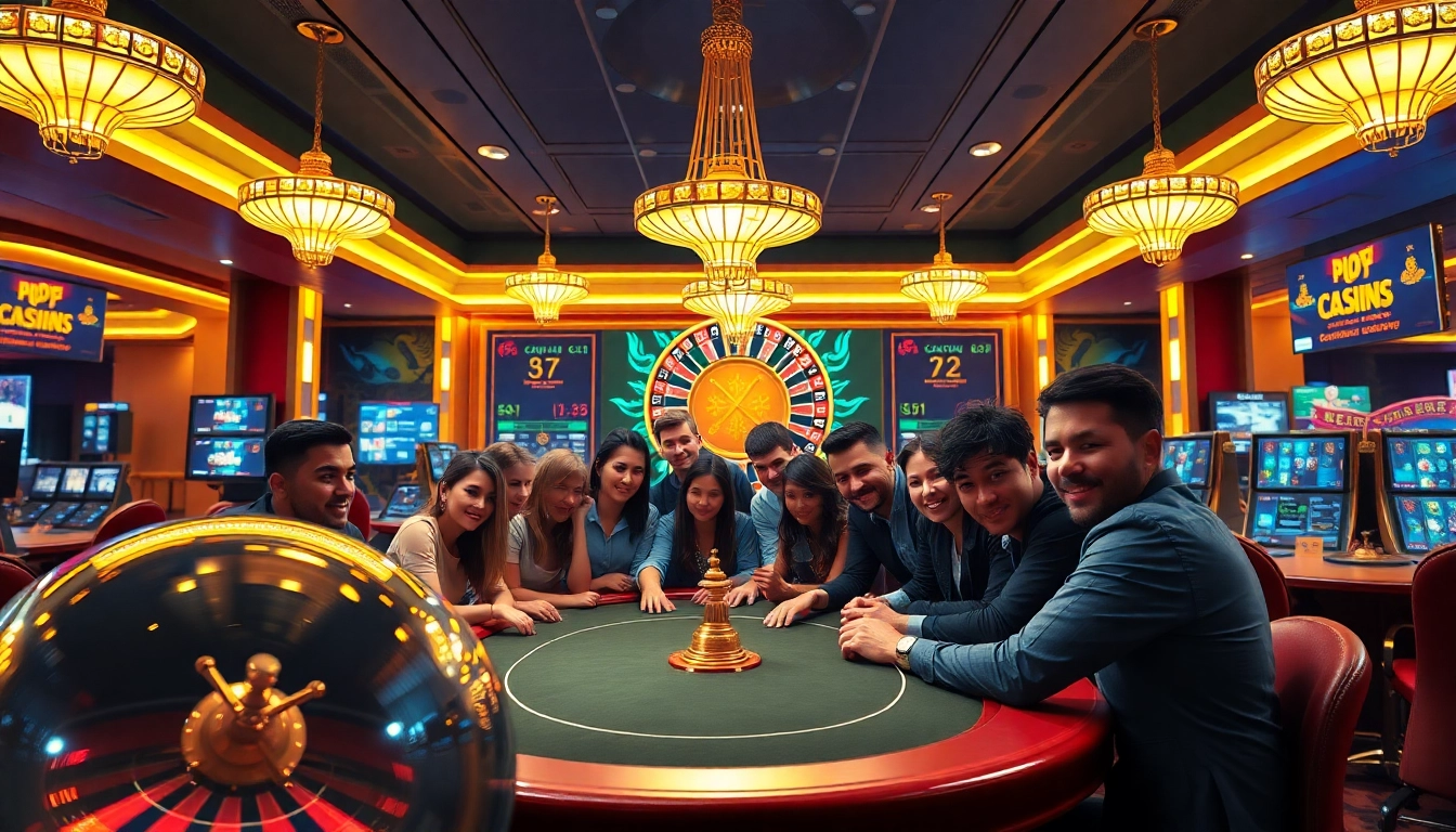 Experience the vibrant excitement of gambling at https://kjc.money/ with engaged players at a luxurious poker table.