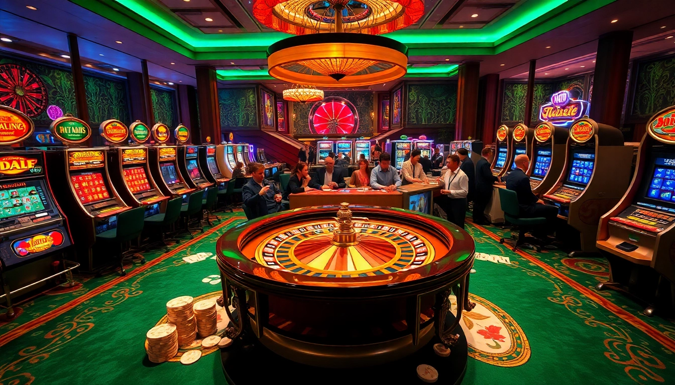 Experience the thrill of go99 with vibrant casino visuals featuring poker chips and slot machines.