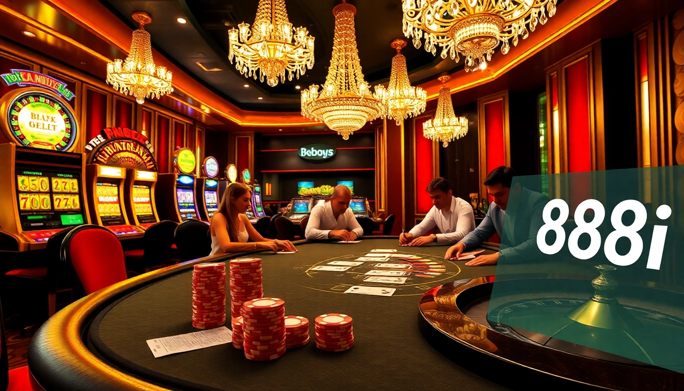 Gambling excitement at a poker table featuring 88i online gaming elements and luxury design.