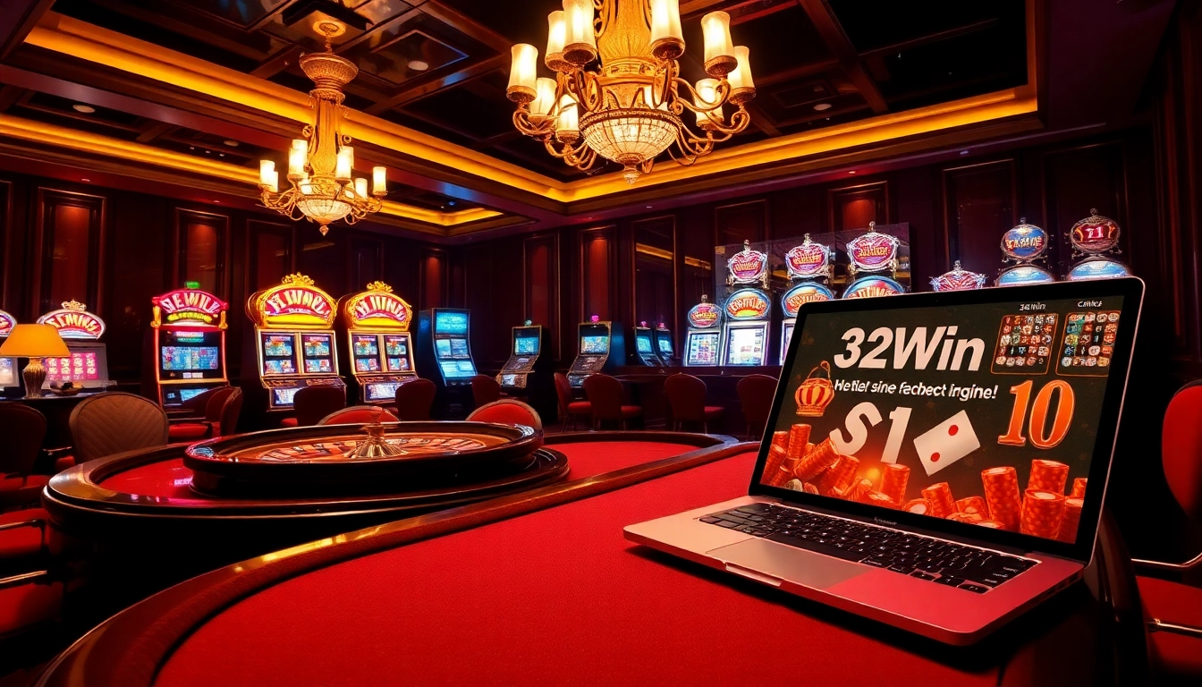 Experience luxury at 32Win with vibrant casino games like poker and roulette in a stunning setting.