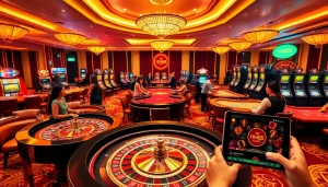 Players engaging with games at HM88 online casino, showcasing excitement and professionalism.
