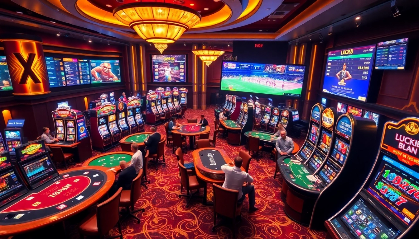 Enjoying a thrilling game at Luck8 casino with professional dealers and exciting slot machines.