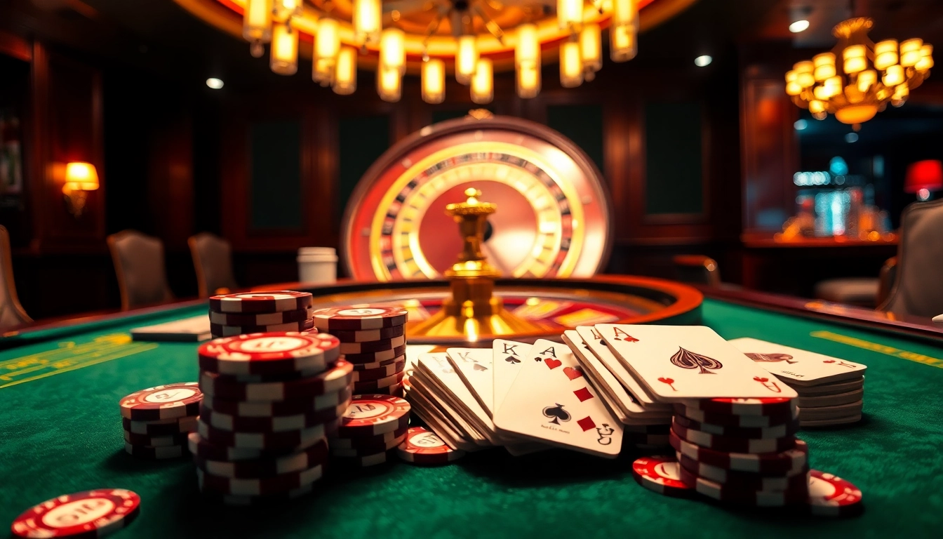 Experience high-stakes gambling at XX88 DIRECTORY with vibrant casino tables and elegant poker chips.
