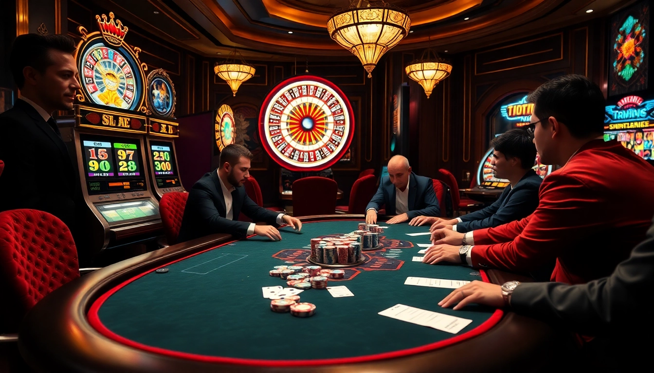 Engaged players at a poker table experiencing the thrill of gambling with https://789cluber.com/.