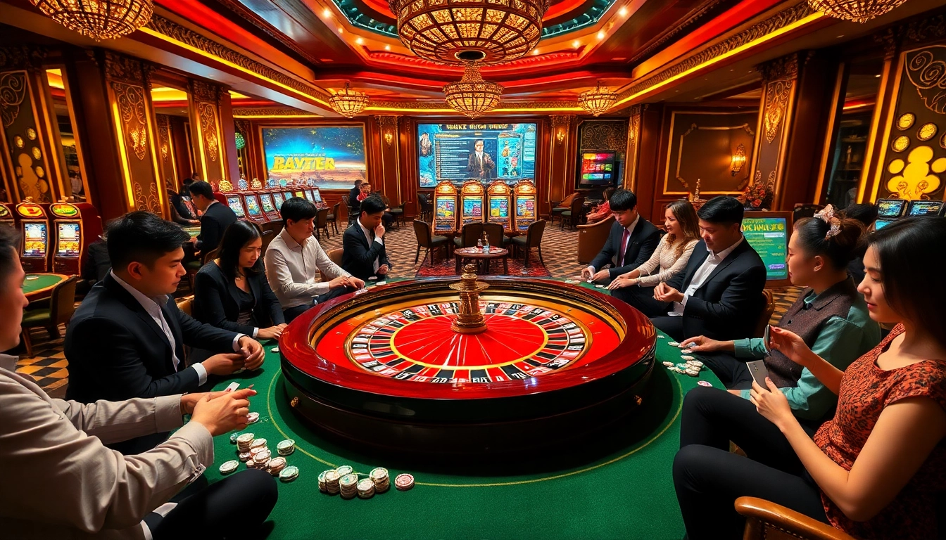 Engaged players at a roulette table in a luxurious environment at https://xx88.eu.com/, showcasing the thrill of casino gaming.