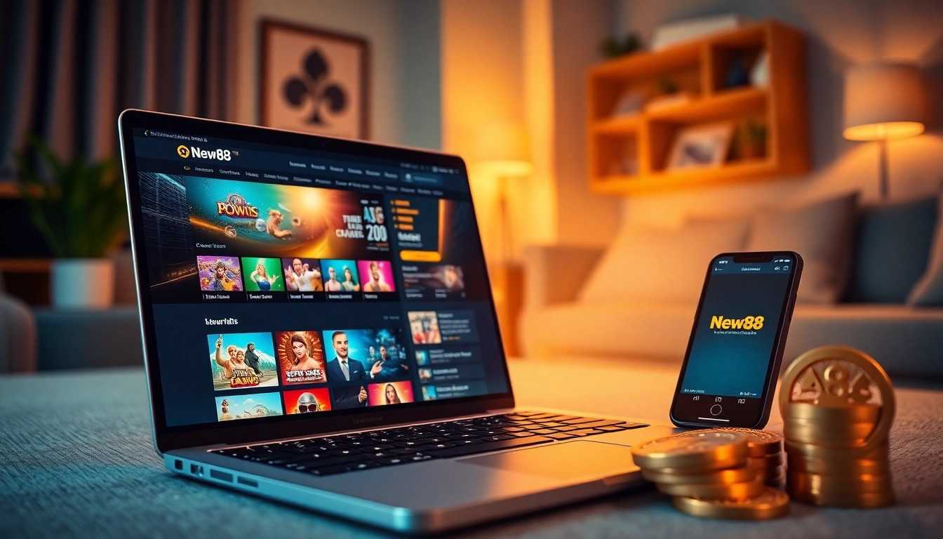 Exciting online gambling environment featuring New88's vibrant gaming interface.