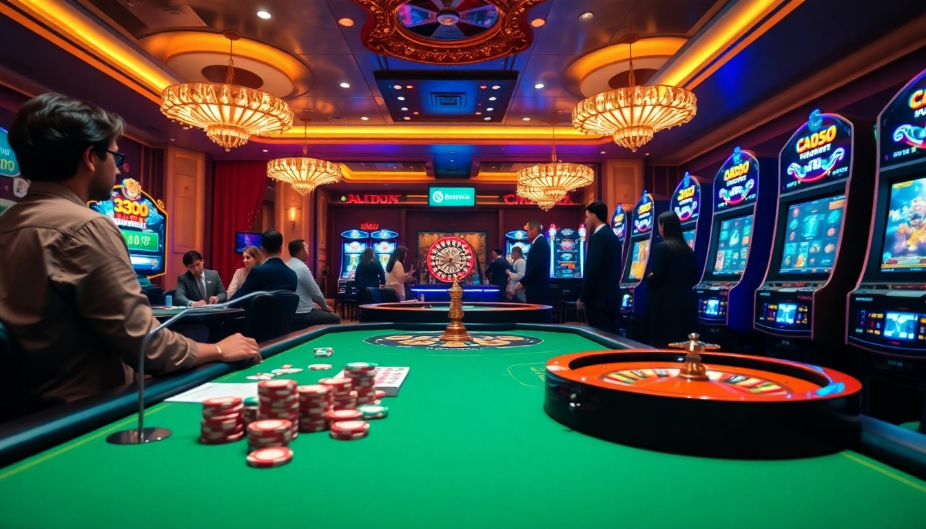 Play at bem88 with vibrant casino tables and exciting slot machines.