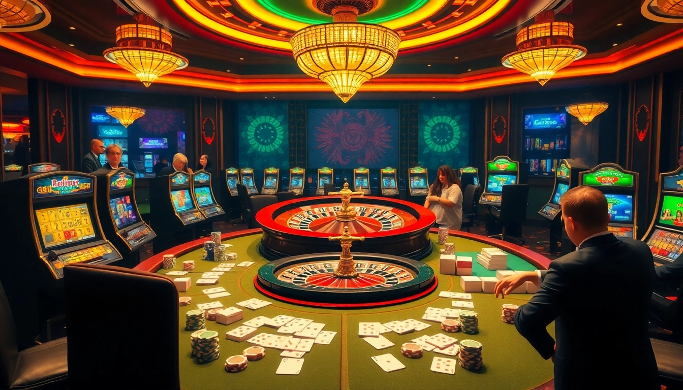 Exciting casino scene showcasing bet168 net with poker chips and a roulette wheel.