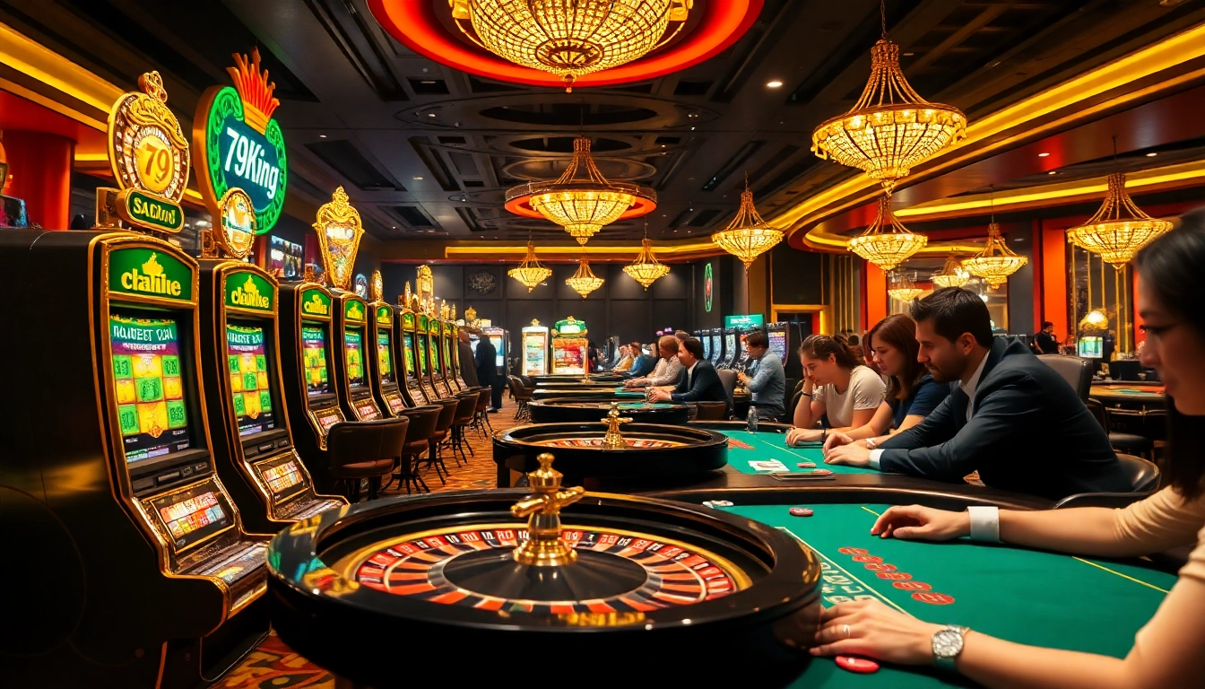 Players experiencing the excitement of 79King at a luxurious casino table.