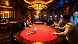 Gambling players engaging in intense action at the sumvip club blackjack table.