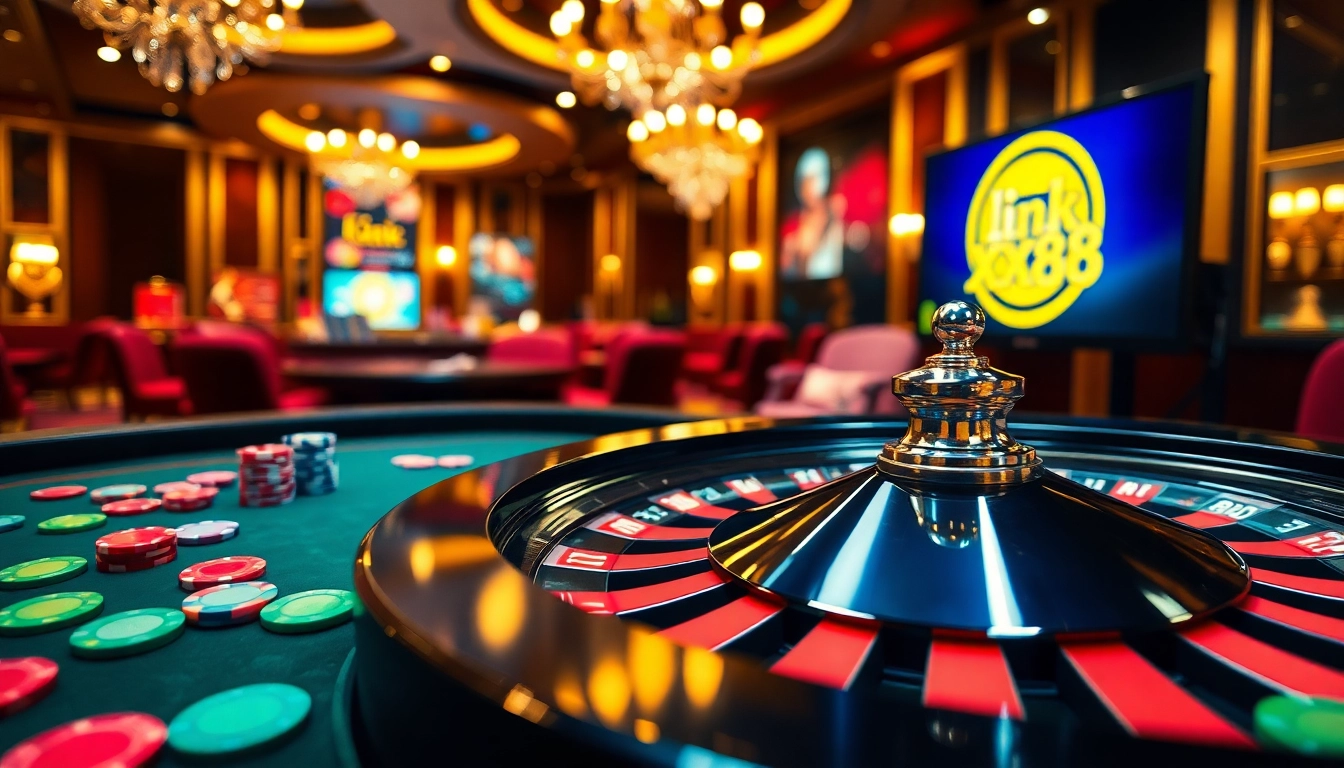 Experience top gaming excitement with link xx88 at a bustling casino roulette table.