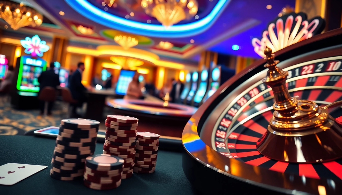 Engaging casino scene at https://bl555.design/, showcasing poker chips and roulette wheel excitement.