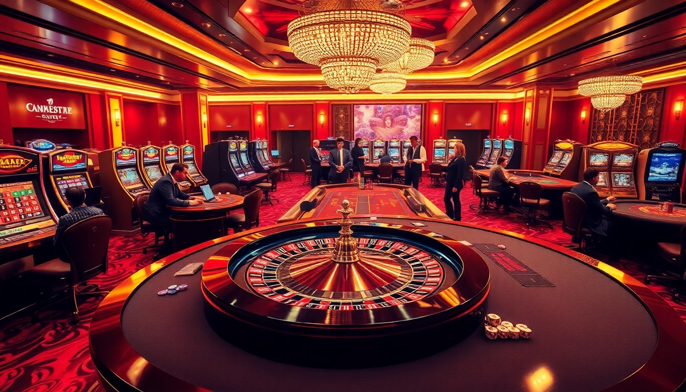 Experience thrilling games at https://nk88net.com/ featuring glamorous casino tables and vibrant slot machines.
