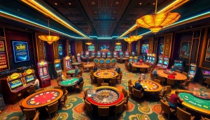 Experience thrilling gameplay at X88.com featuring vibrant casino tables and dynamic slot machines.