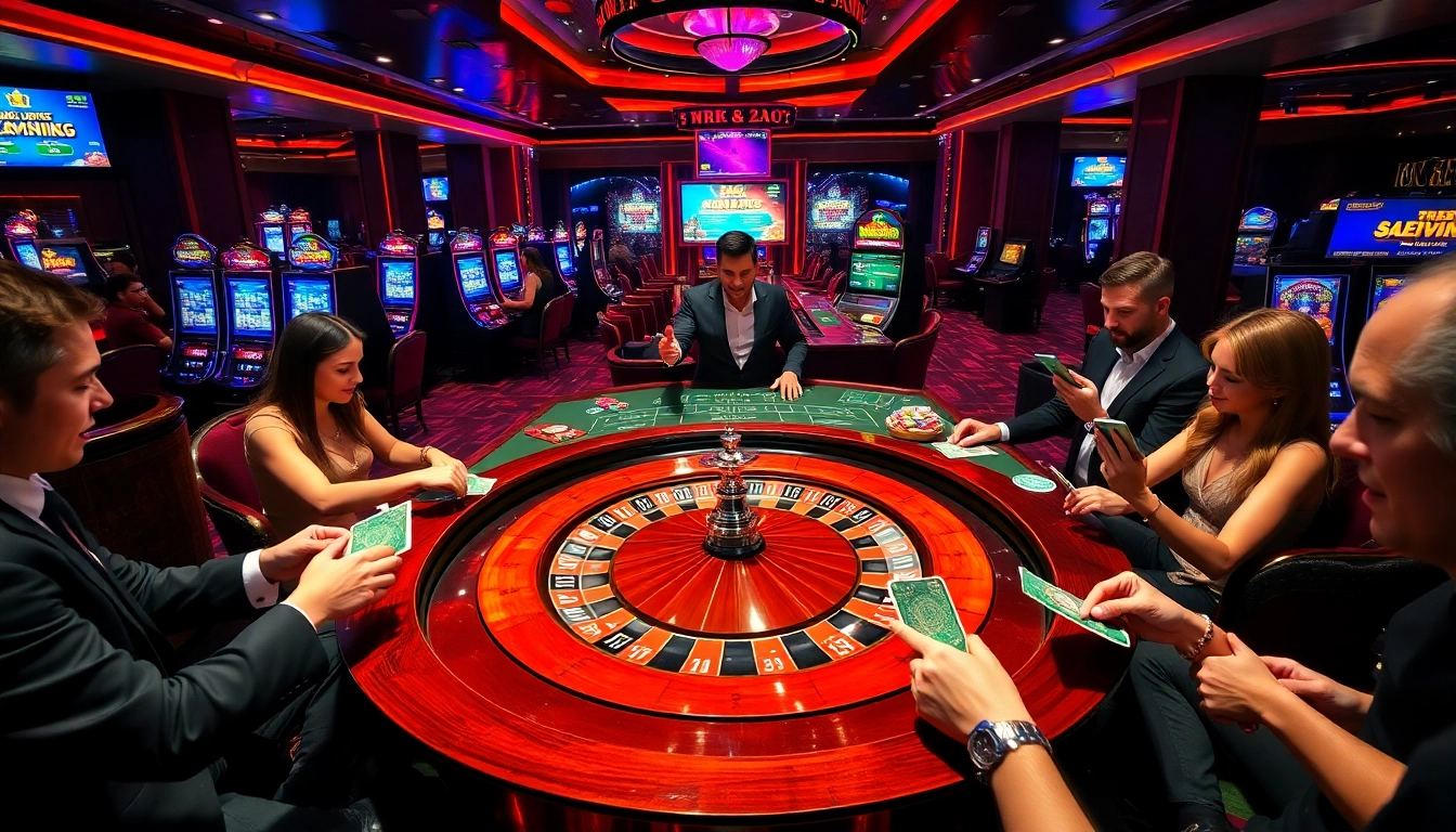 Excited players placing bets at the luxurious roulette table at https://rr88.navy/ showcasing thrilling gambling activities.
