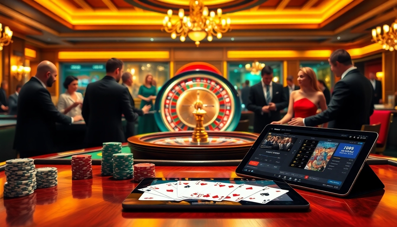 Experience thrilling gameplay at https://rr88a.us.com/ with vibrant casino tables and excited gamblers.