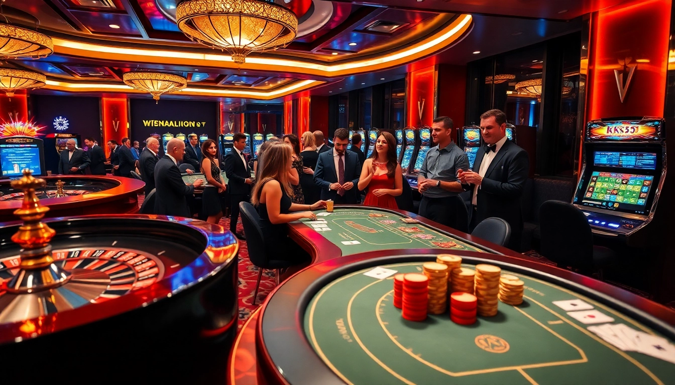 Players enjoying poker at a casino showcasing the excitement of KK55 gambling strategies.
