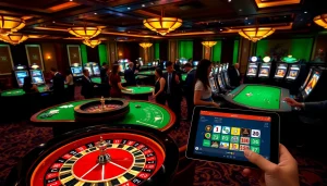 Experience the excitement of 8day with a luxurious casino scene featuring poker tables, roulette wheels, and vibrant slot machines.