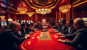 Poker players engage at the table at https://5mbcr.com/ showcasing high-stakes action and excitement.