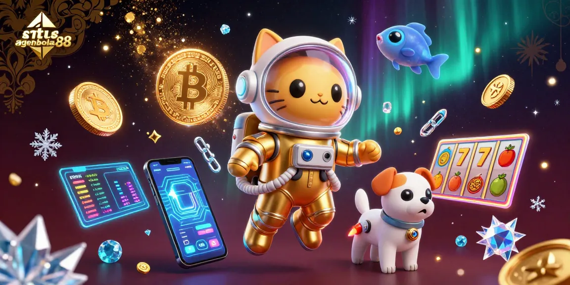 Experience gaming thrill with situs agenbola88, showcasing a cosmic casino adventure featuring vibrant space elements.